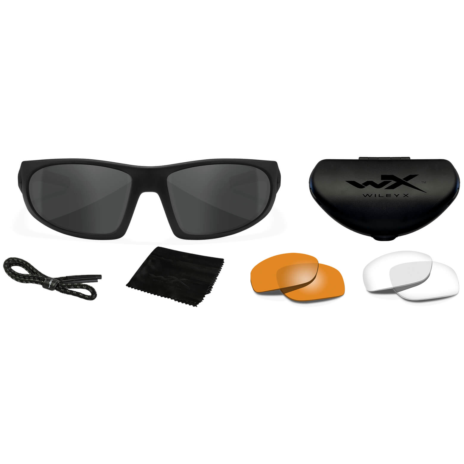 Wiley X Romer 3 Safety Sunglasses-WX-1006-Matte Black Frame - Smoke Grey - Clear - Light Rust Lens-Safety Glasses USA-5