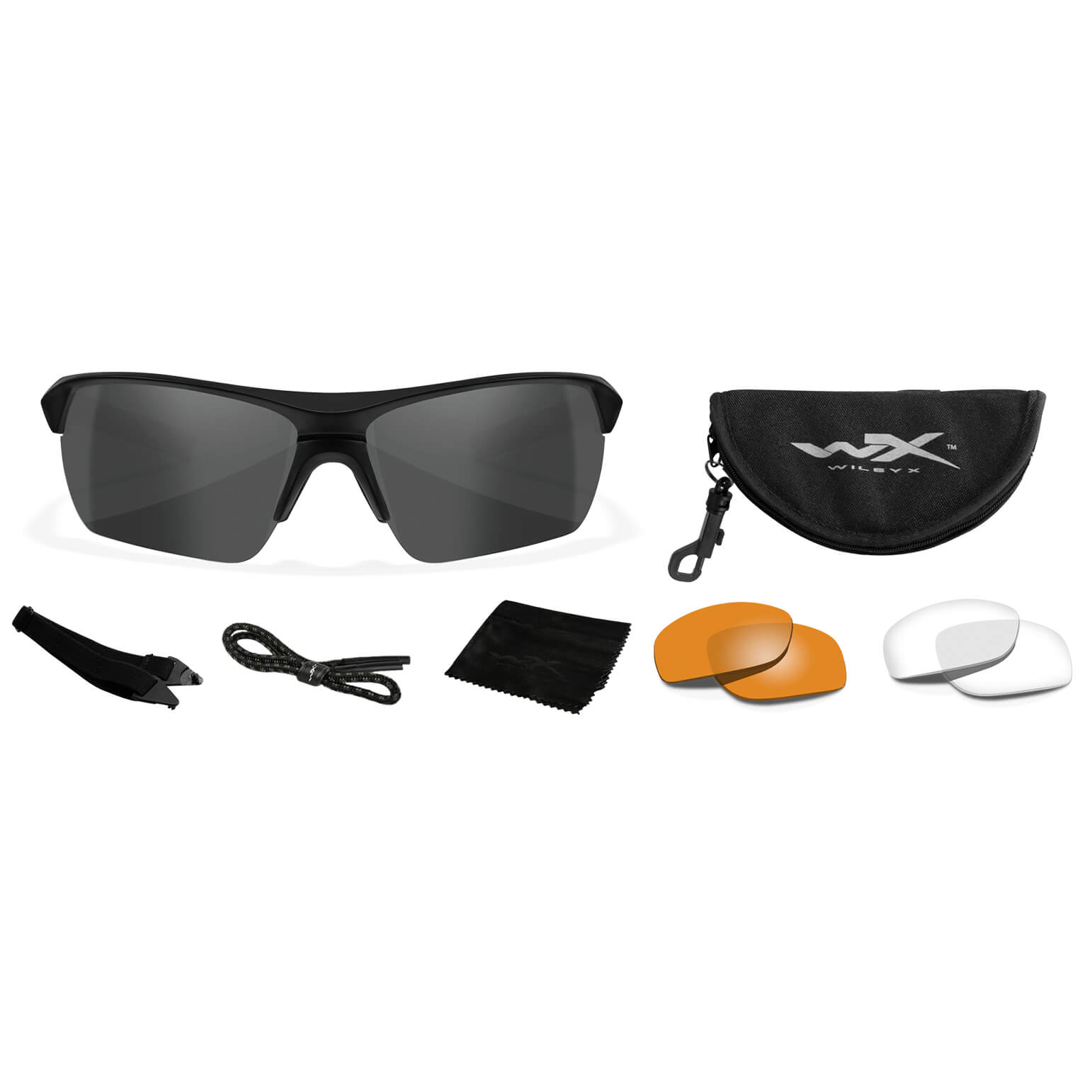 Wiley X Guard Advanced Safety Glasses-WX-4006-Matte Black Frame - Smoke Grey - Clear - Light Rust Lens-Safety Glasses USA-4