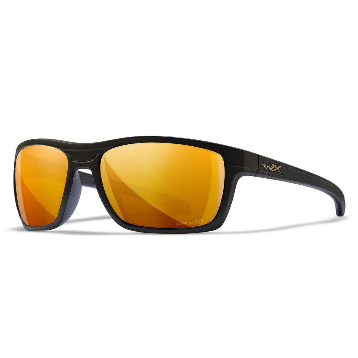 Wiley X Kingpin Safety Sunglasses-WX-ACKNG14-Matte Black Frame - Polarized Bronze Mirror Lens-Safety Glasses USA-3