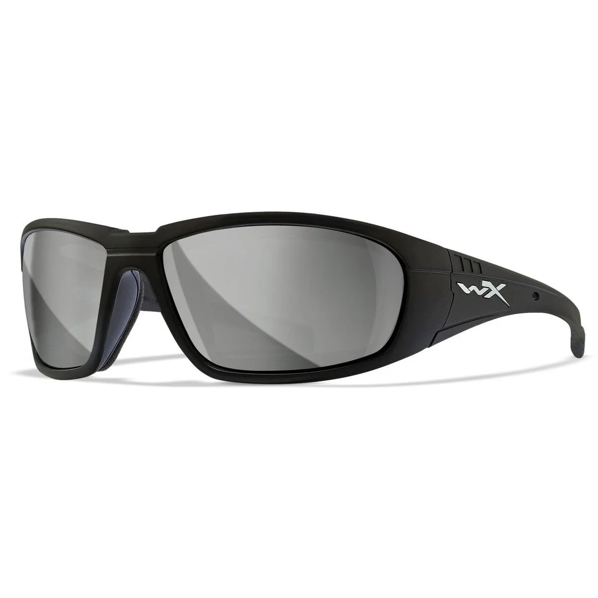 Wiley X Boss Safety Sunglasses-WX-CCBOS06-Matte Black Frame - Silver Flash Lens-Safety Glasses USA-2