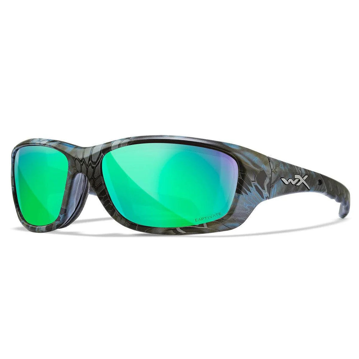 Wiley X Gravity Safety Sunglasses-WX-CCGRA12-Kryptek Neptune Frame - Polarized Green Mirror Lens-Safety Glasses USA-3