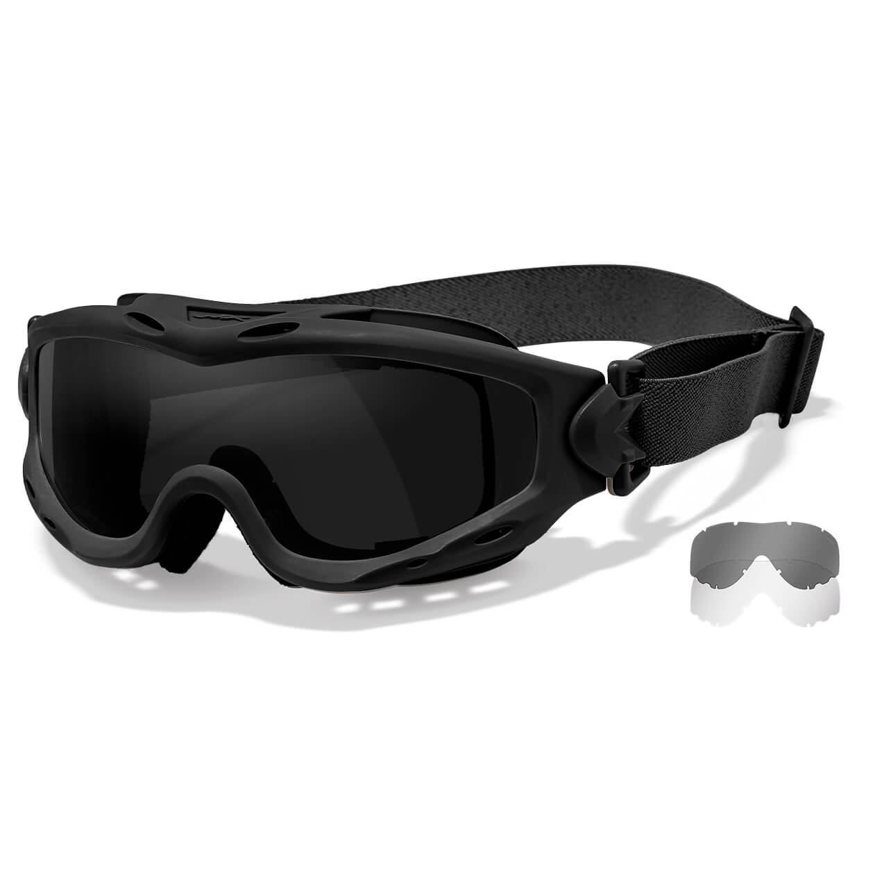 Wiley X Spear Ballistic Safety Goggles-WX-SP29B-Matte Black Frame - Smoke Grey - Clear Lens-Safety Glasses USA-1