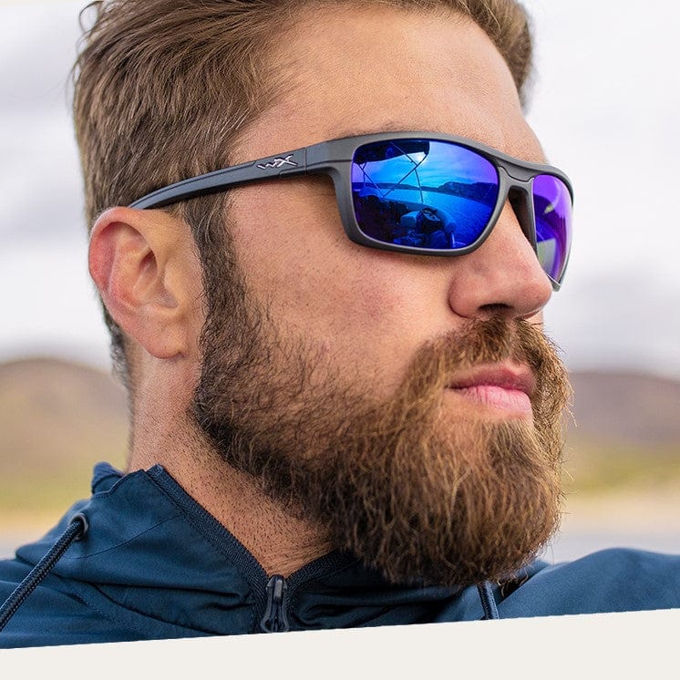 Wiley X Kingpin Sunglasses with Matte Graphite Frame and Polarized Blue Mirror Lens-WX-ACKNG19-Safety Glasses USA-5