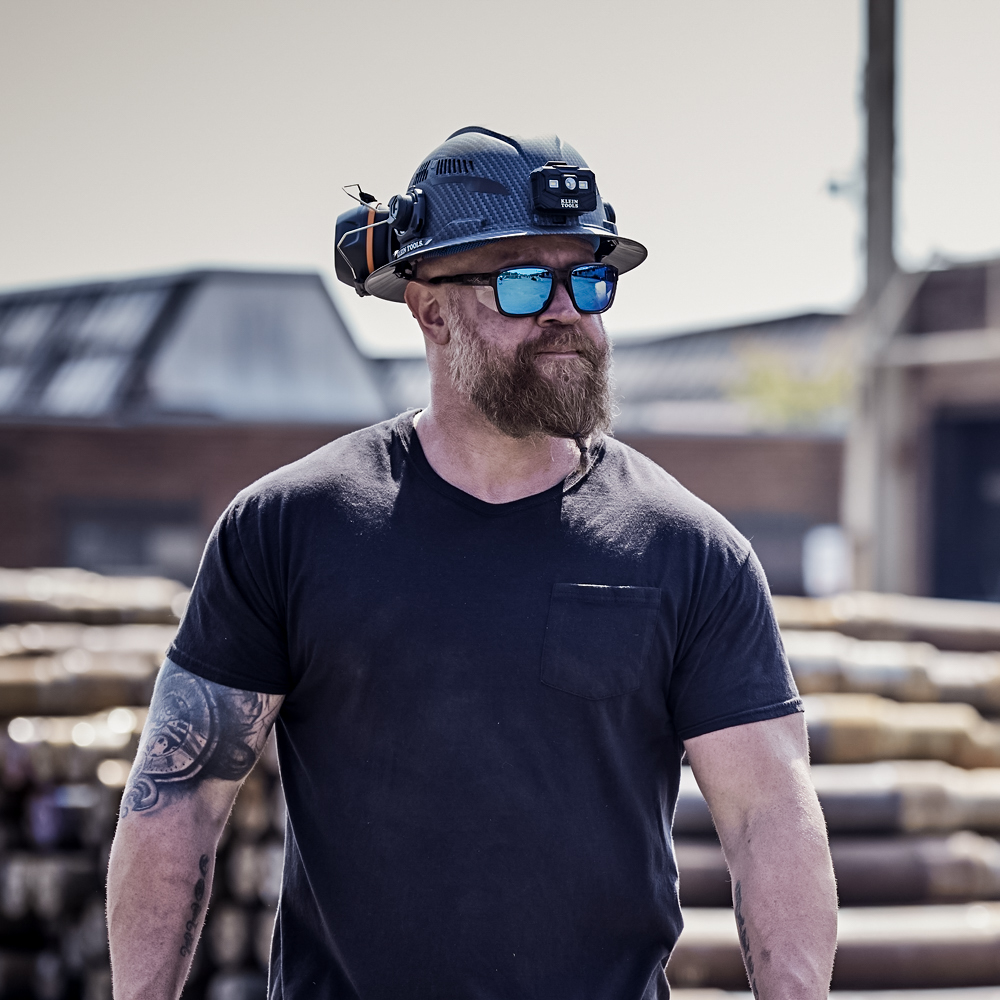 Wiley X Trek Safety Sunglasses worn with side shields on the jobsite