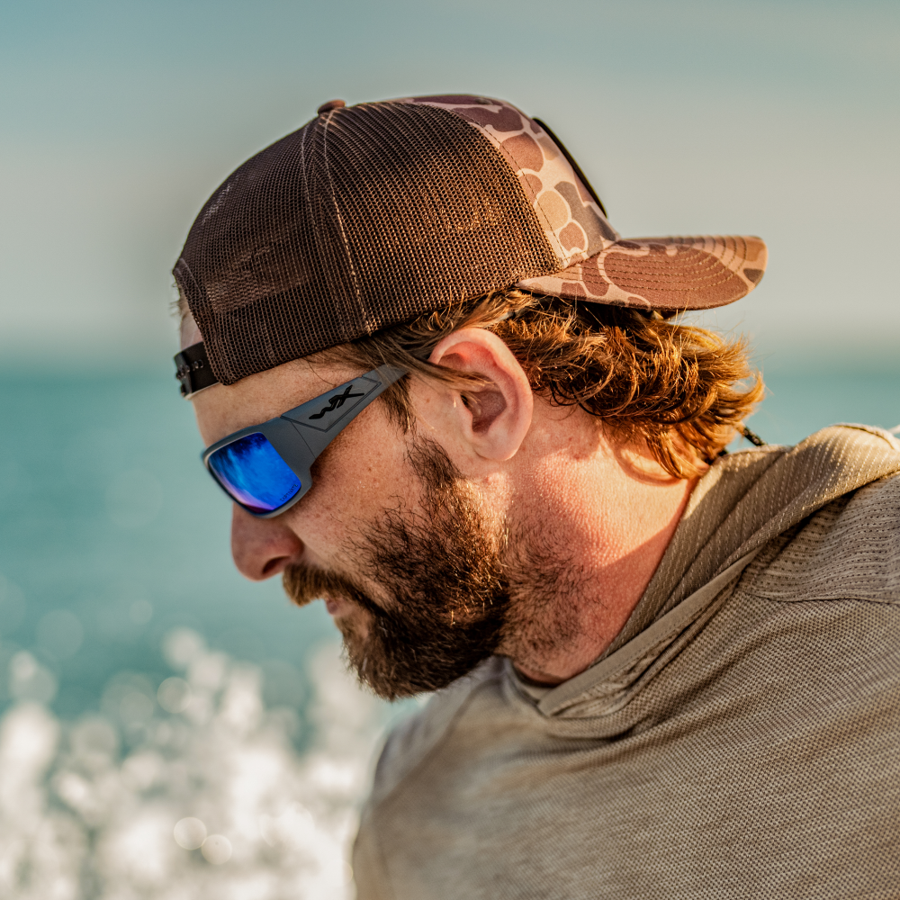 Wiley X Twisted Safety Sunglasses worn on the ocean