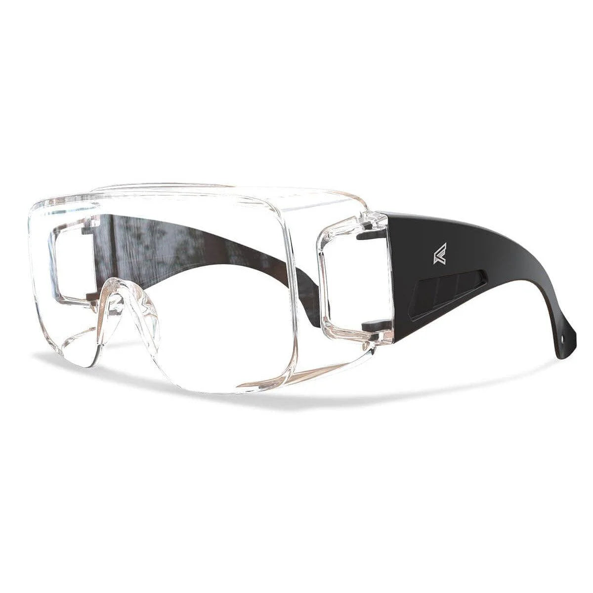 Edge Ossa OTG Safety Glasses-XF111-L-Black Frame - Clear Lens-Safety Glasses USA-1