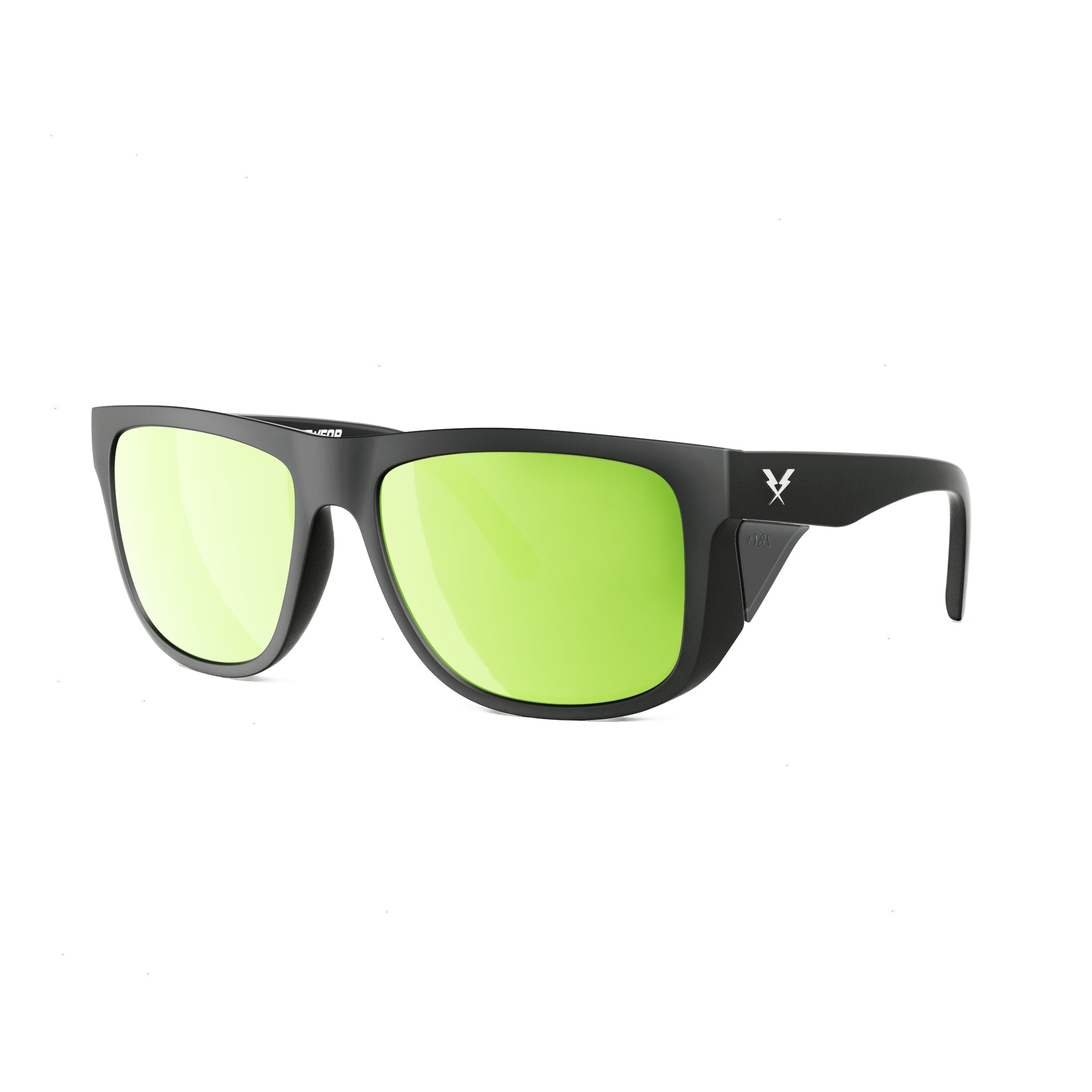 CO Eyewear A Phase Z87+ Safety Glasses with Matte Black Frame-green-Polarized Green Mirror Lens-Safety Glasses USA-6