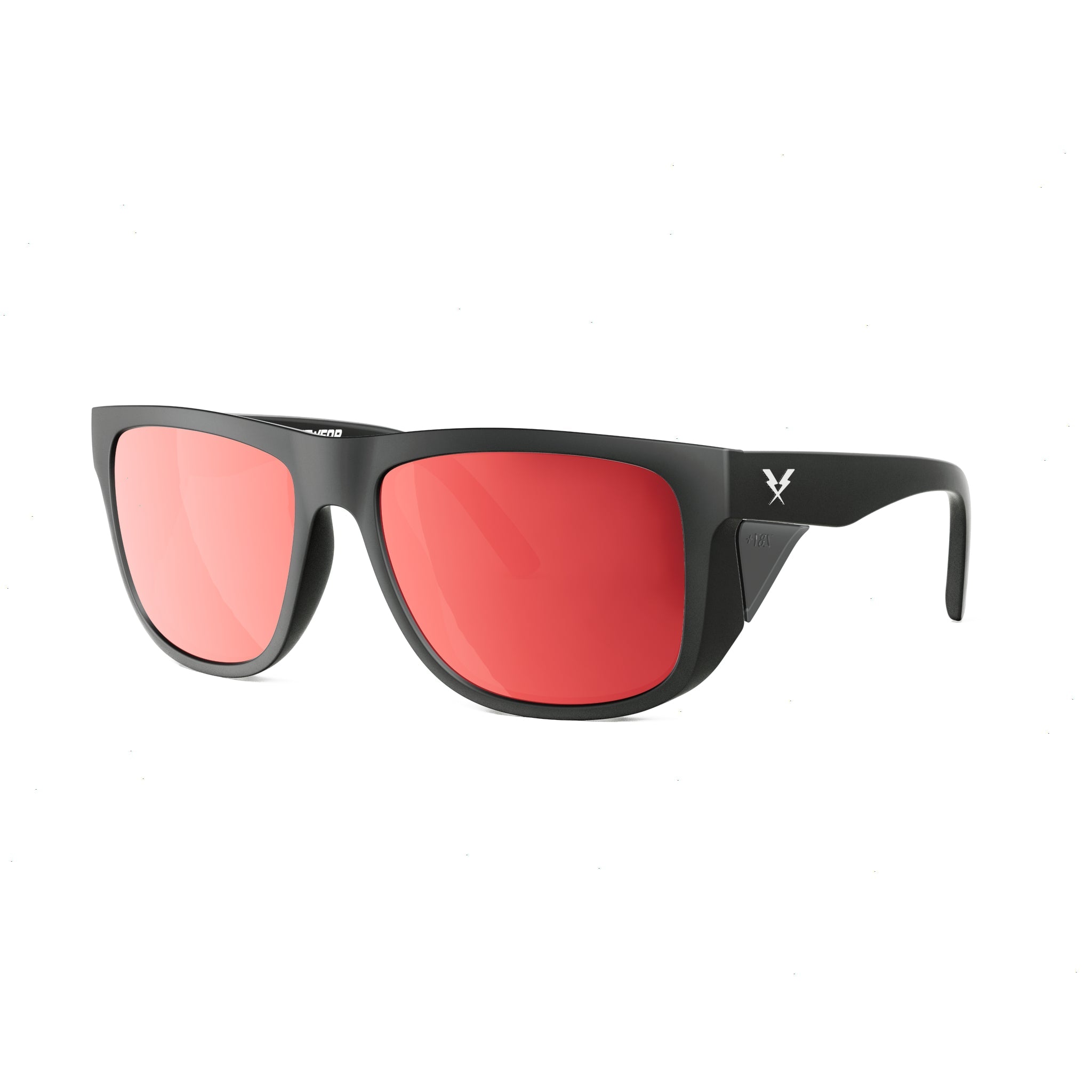 CO Eyewear A Phase Z87+ Safety Glasses Matte Black with Mirrored Lenses-red-Polarized Red Mirror Lens-Safety Glasses USA-4