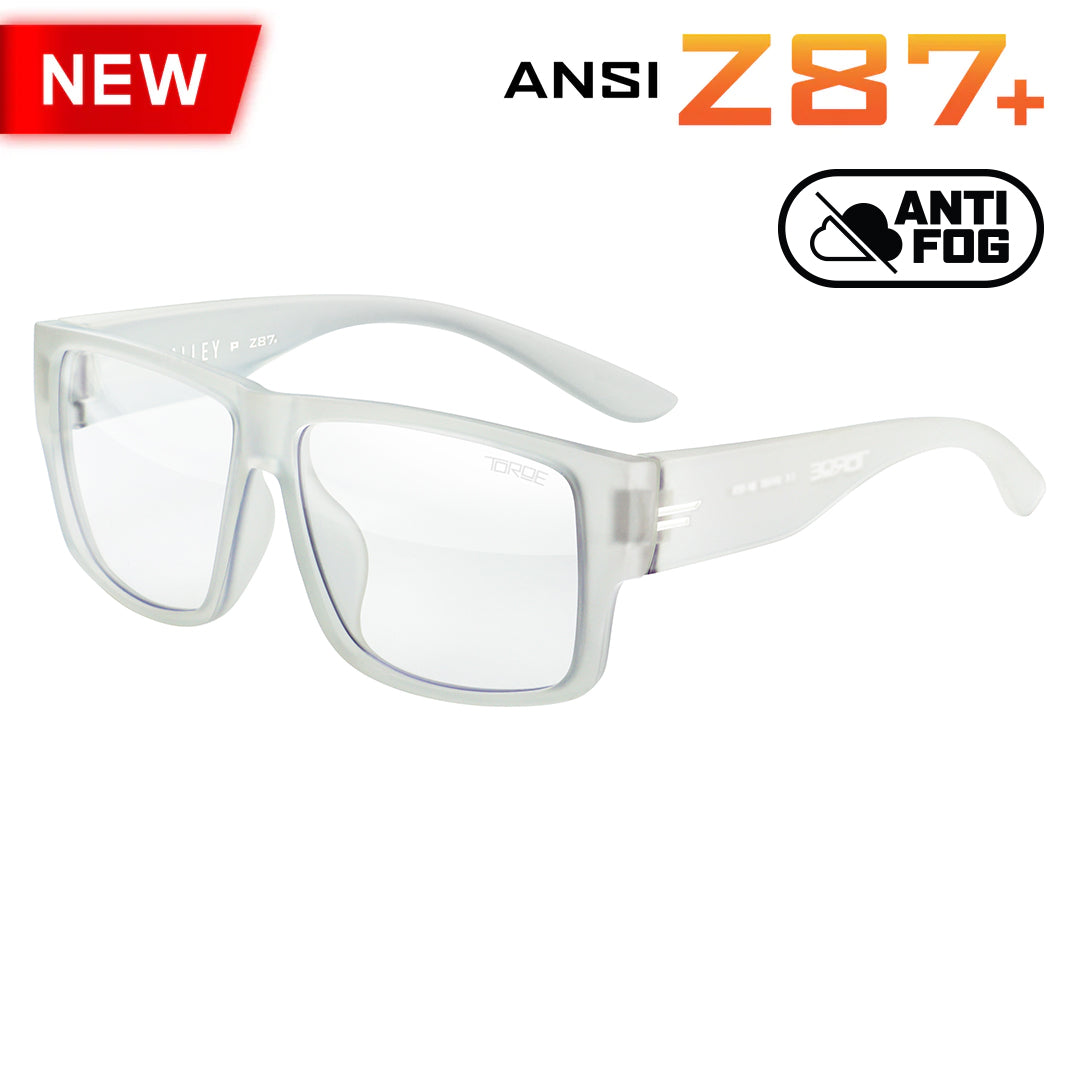 TOROE VALLEY Z87+ Anti-Fog Safety Glasses-z87-VALLEY-FCLR-W-CLR-1