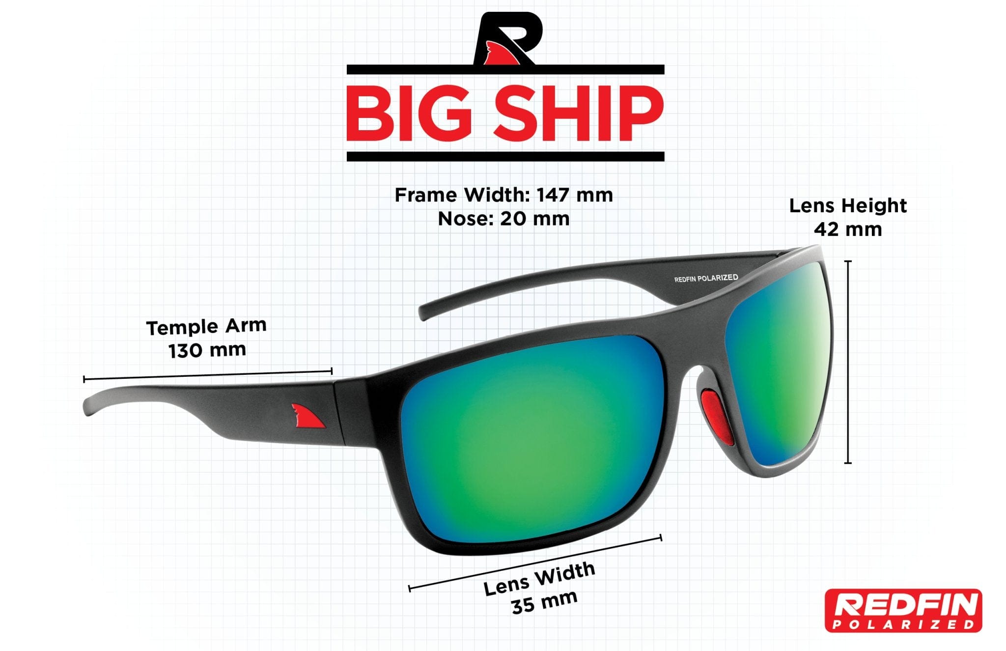 RedFin Big Ship Polarized Fishing Sunglasses--Safety Glasses USA-4