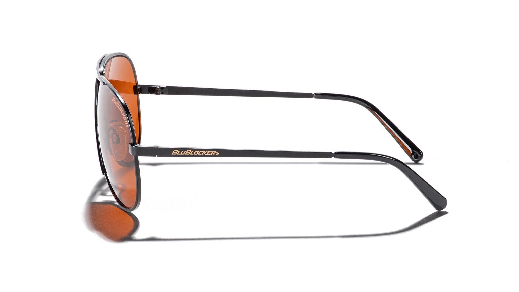 BluBlocker 1986 Aviator Sunglasses with Black Metal Frame and Amber Lens-Safety Glasses USA-5