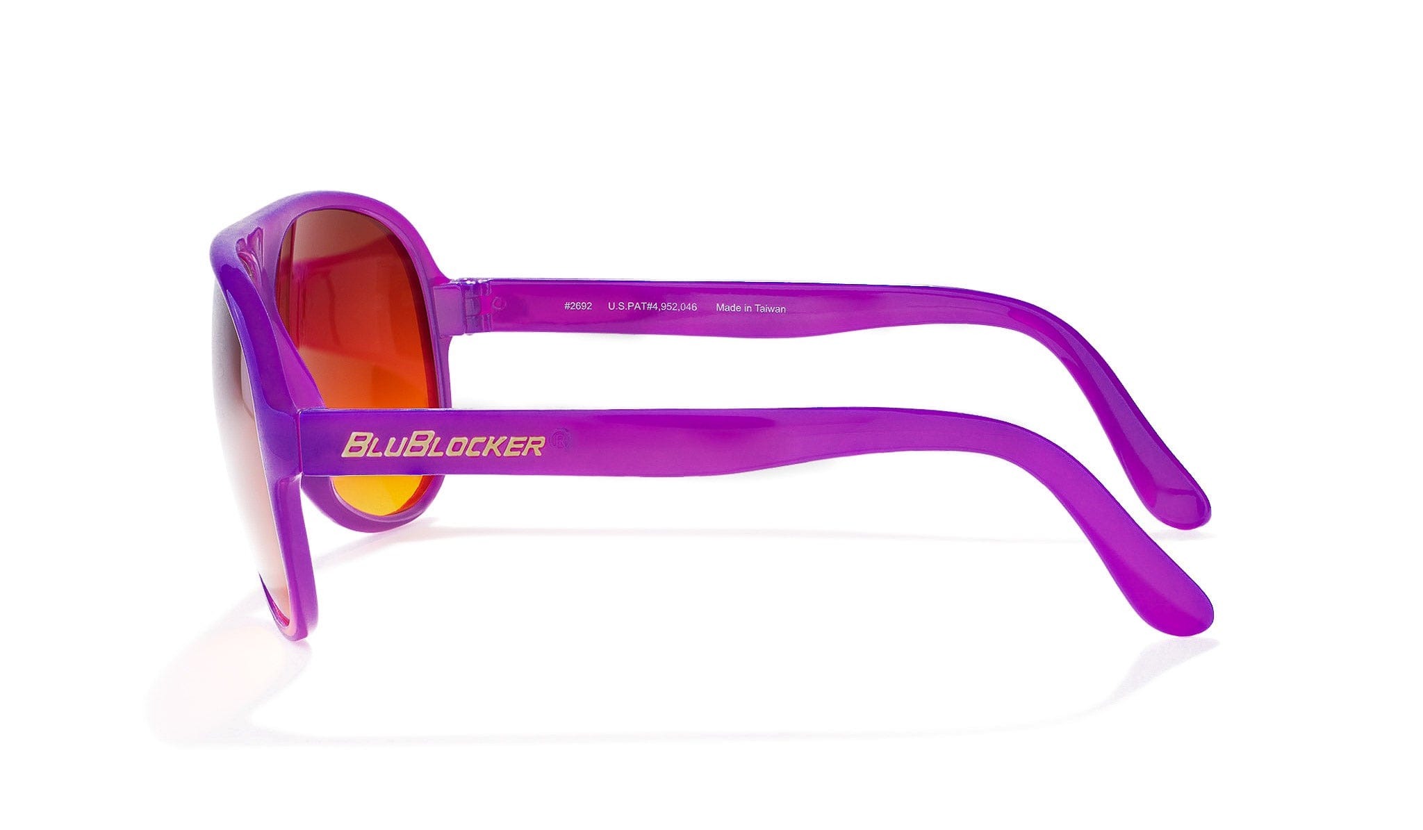 BluBlocker Original Aviator Sunglasses with Purple Frame and Amber Lens-Safety Glasses USA-4
