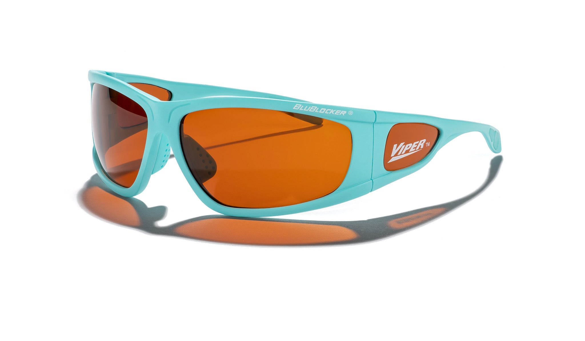 BluBlocker Viper Sunglasses with Bahama Blue Frame and Amber Lens-Safety Glasses USA-1