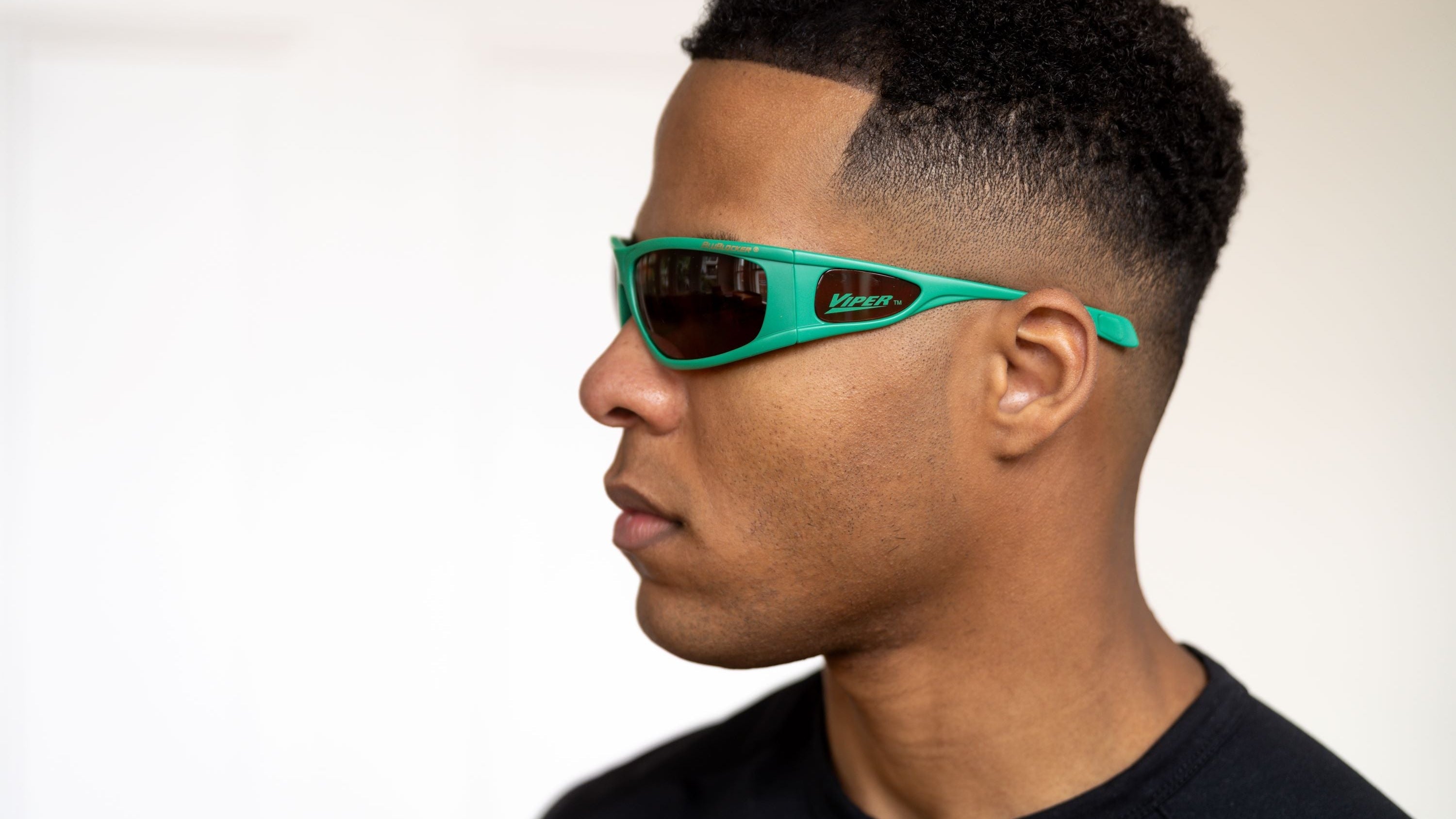 BluBlocker Viper Sunglasses with Lucky Clover Green Frame and Amber Lens-Safety Glasses USA-4