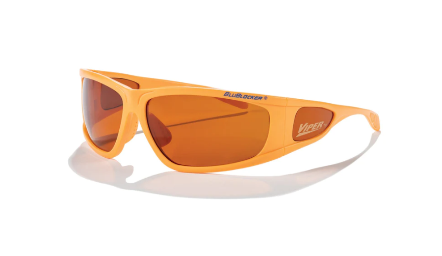BluBlocker Viper Sunglasses with Orange Frame and Polarized Amber Lens-0499K-Safety Glasses USA-1