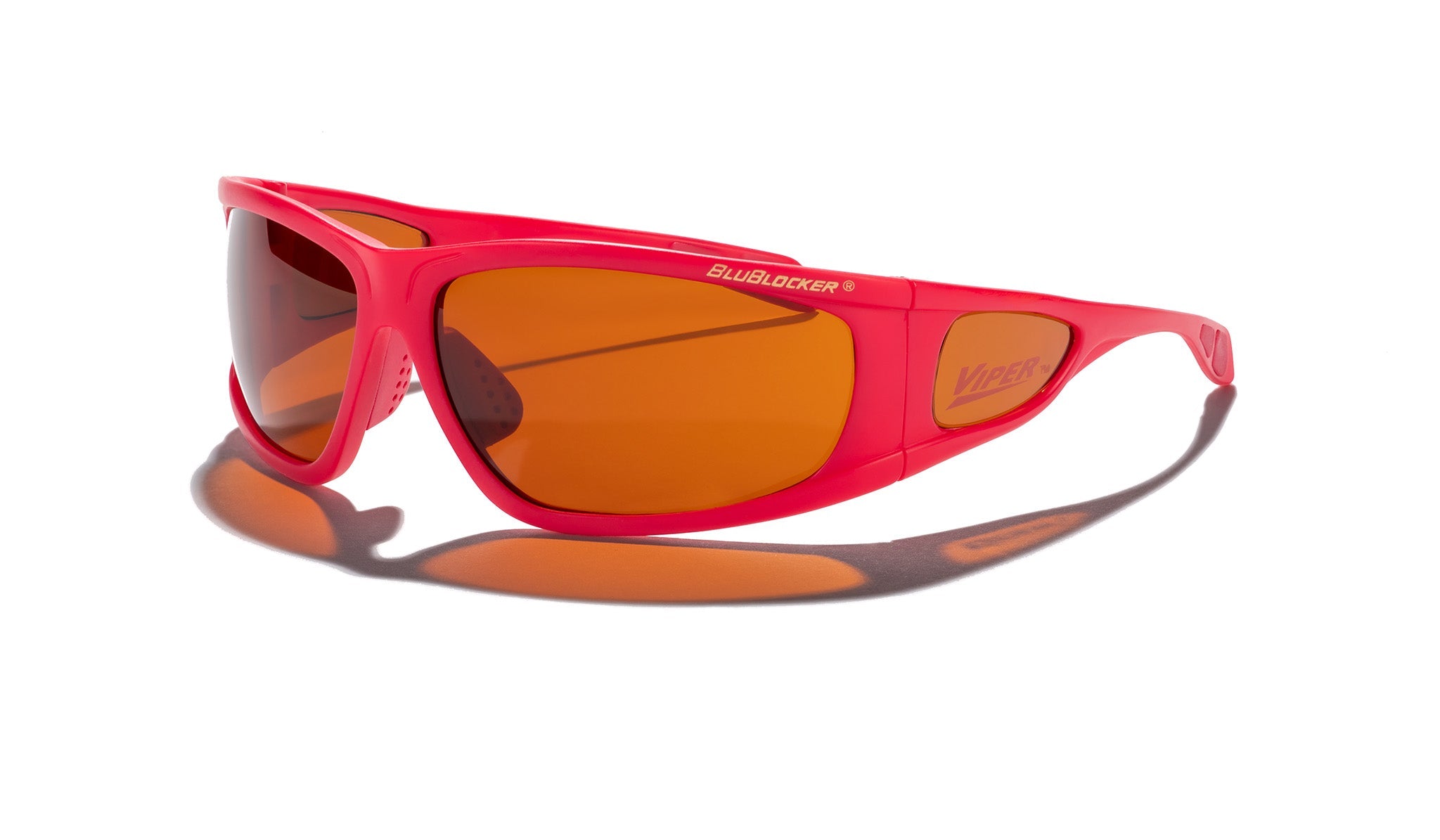 BluBlocker Viper Sunglasses with Red Frame and Amber Lens-Safety Glasses USA-1