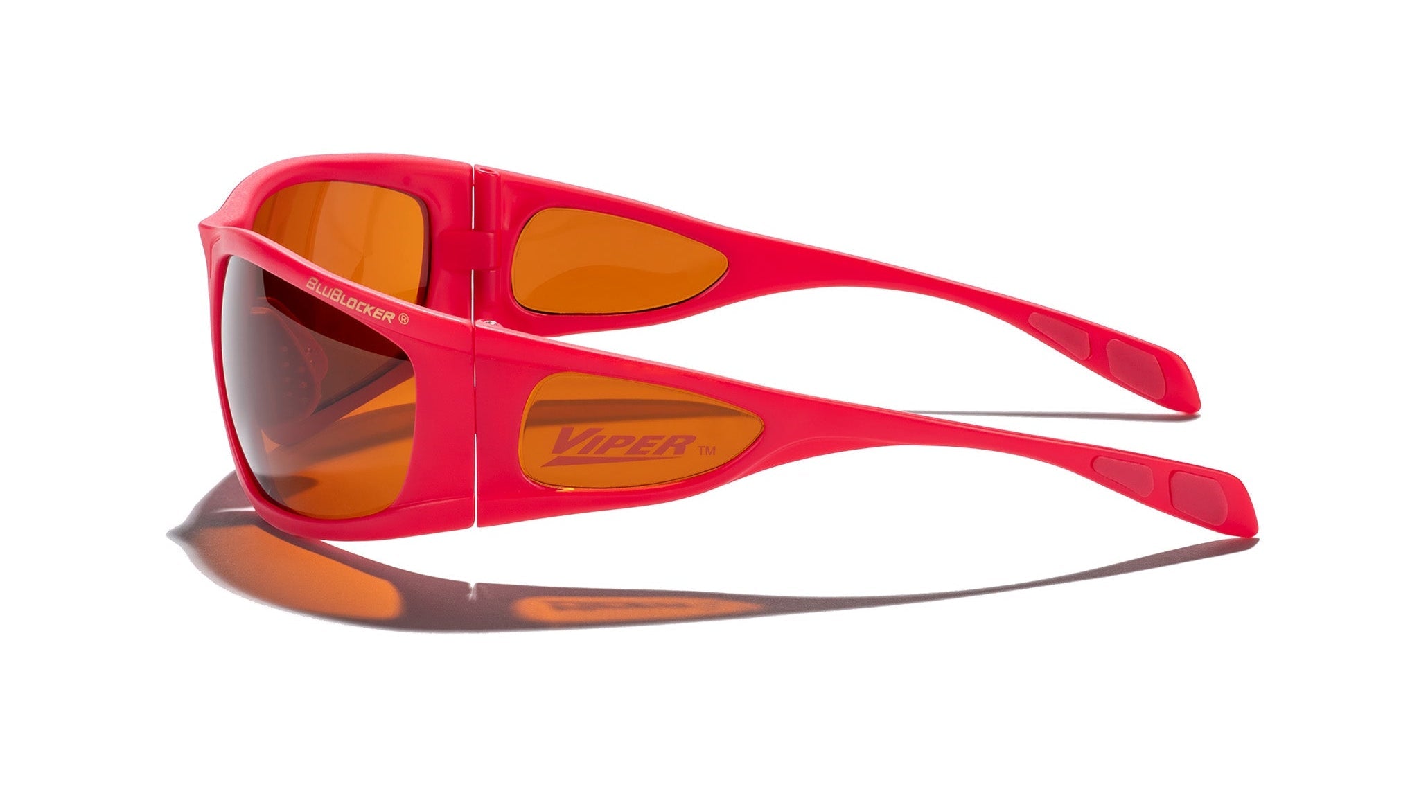 BluBlocker Viper Sunglasses with Red Frame and Amber Lens-Safety Glasses USA-5