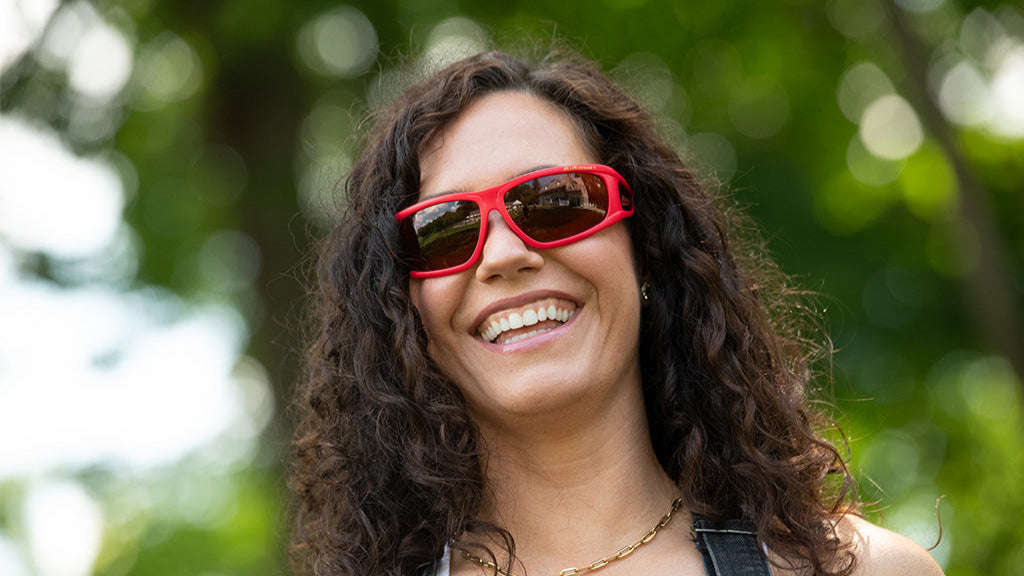 BluBlocker Viper Sunglasses with Red Frame and Amber Lens-Safety Glasses USA-6