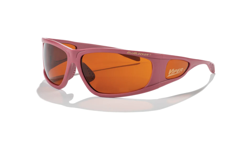 BluBlocker Viper Sunglasses with Red Velvet Frame and Amber Lens-Safety Glasses USA-1