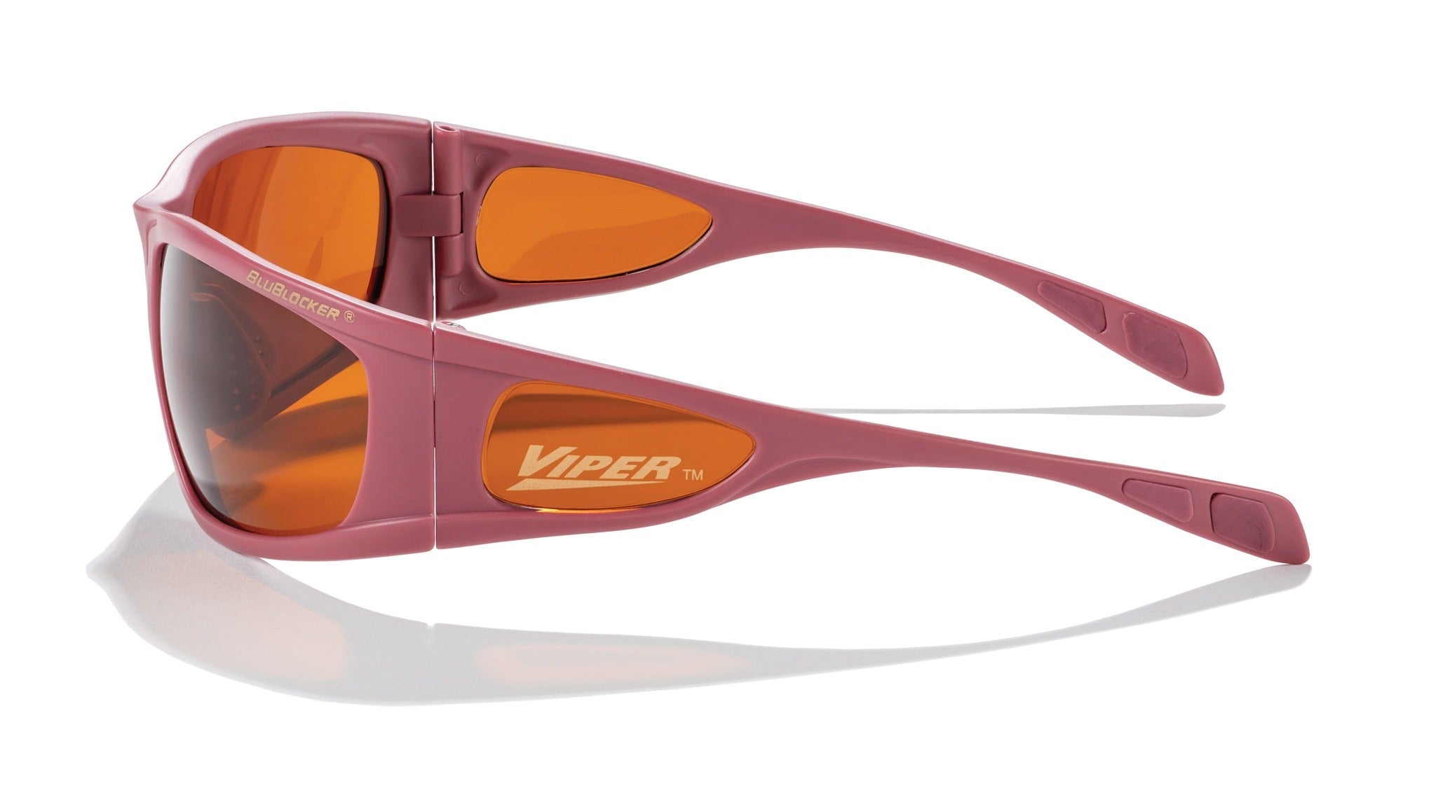 BluBlocker Viper Sunglasses with Red Velvet Frame and Amber Lens-Safety Glasses USA-4