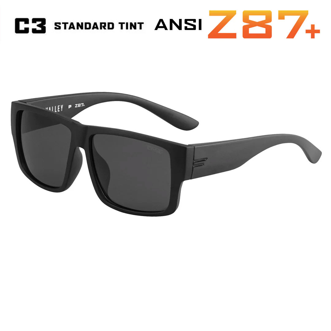 TOROE VALLEY ANSI Z87+ Polarized Safety Glasses-Z87-VALLEY-MBLK-B-C3-Black C3 Lens-4