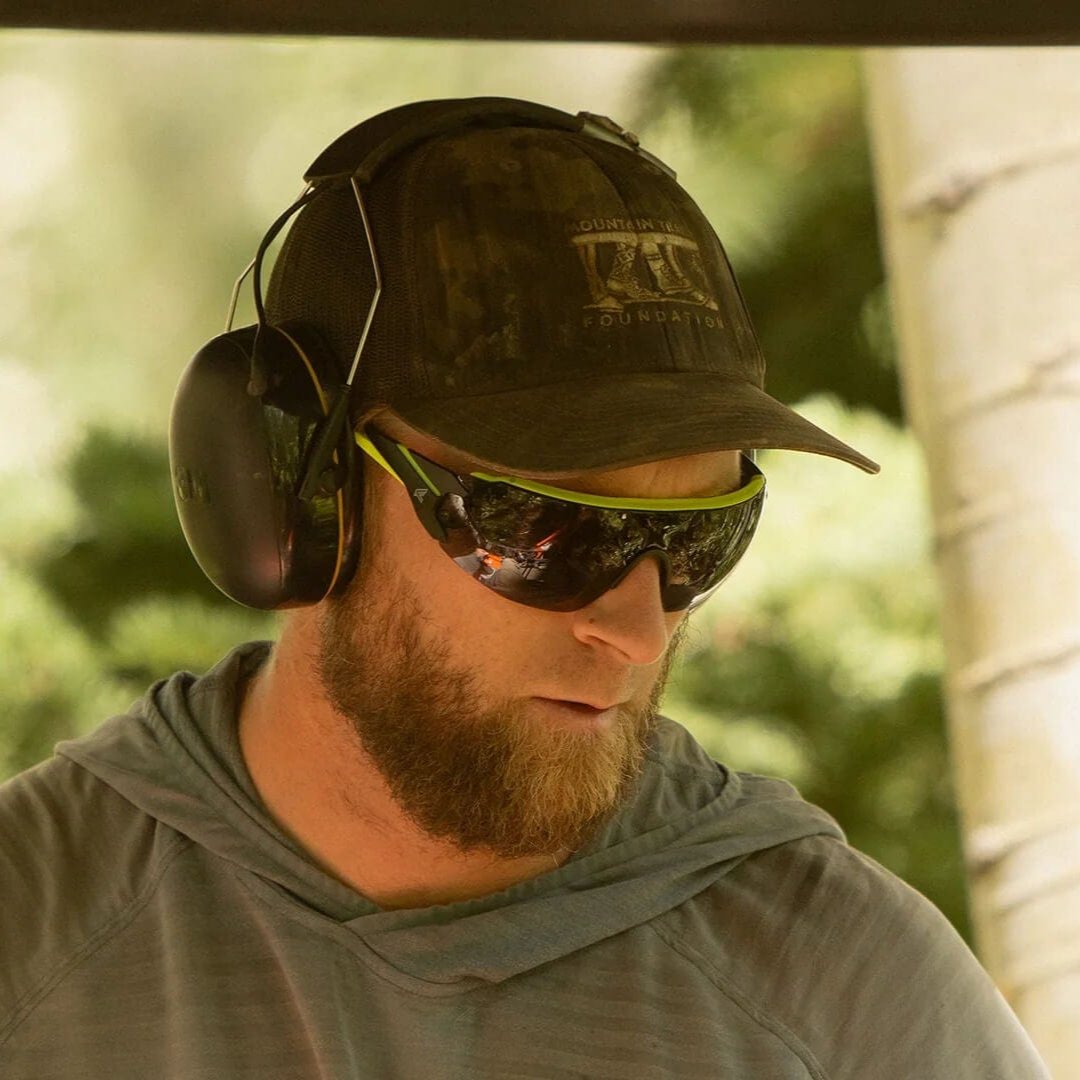 Edge Taven Safety Glasses worn on the firing range