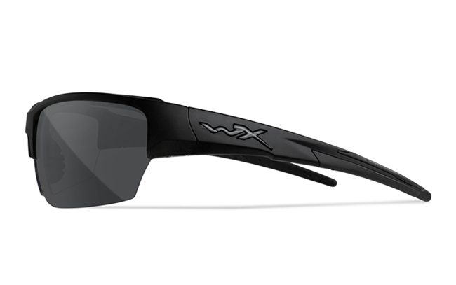 Wiley X Saint CHSAI08 Sunglasses with Matte Black Frame and Smoke Gray Lenses Side View