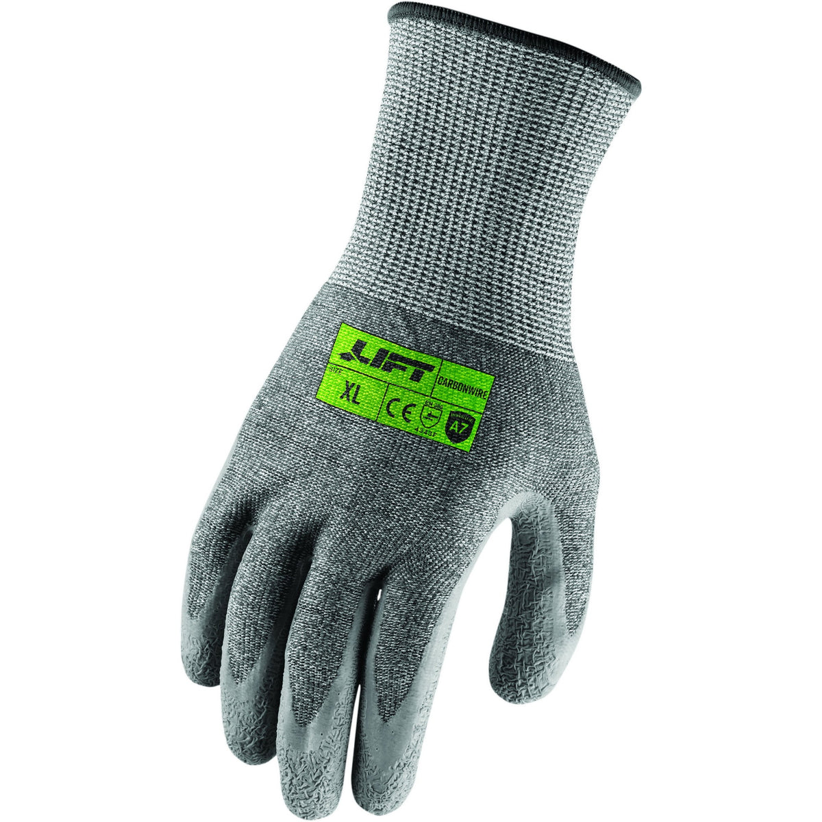 Lift Safety CarbonWire A7 Latex Crinkle Gloves