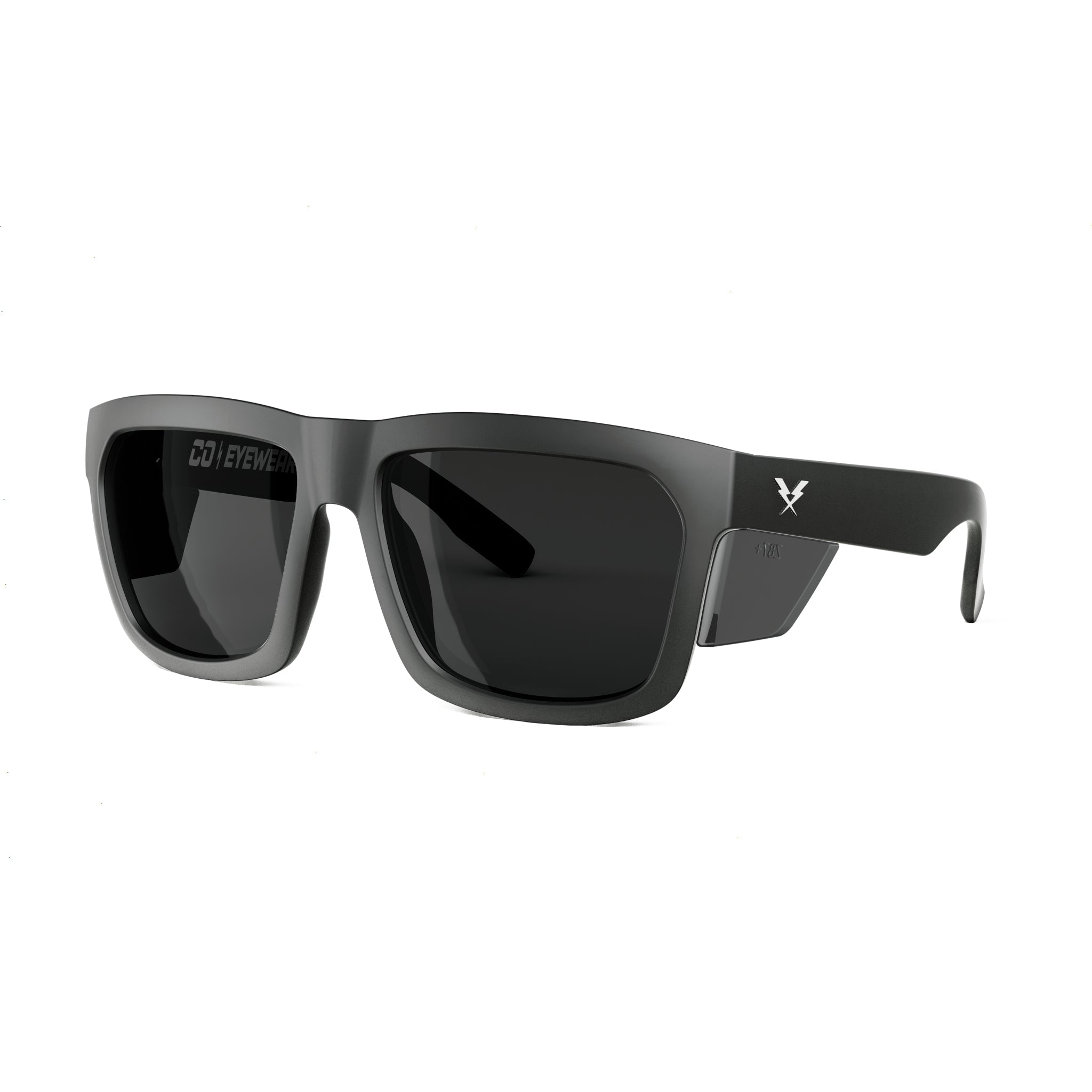 CO Eyewear Hard Money Z87+ XL Safety Glasses with Matte Black Frame-hms-Smoke Lens-Safety Glasses USA-1
