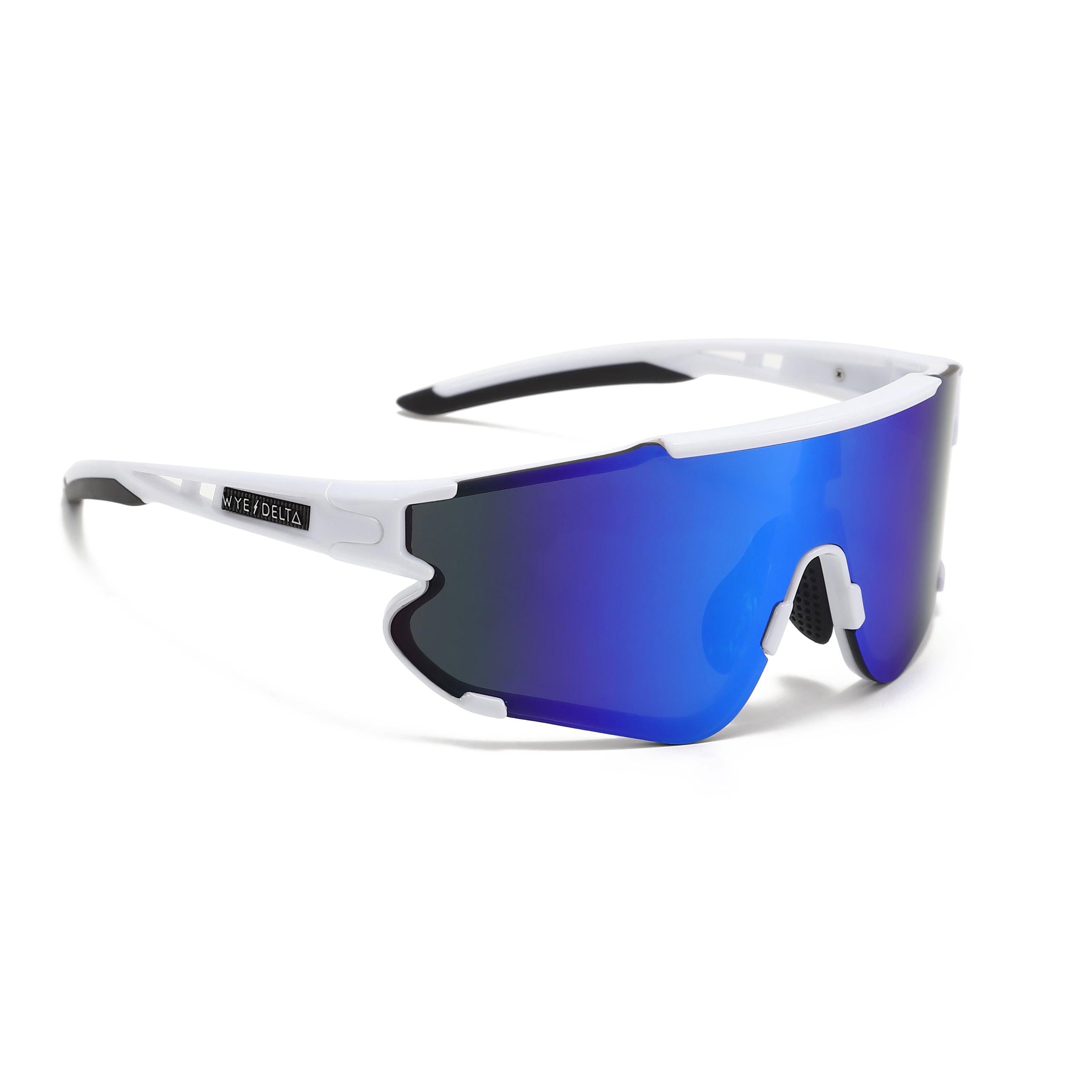 Wye Delta Z87+ HiViz White Deep Blue Mirror Safety Glasses-Safety Glasses USA-5
