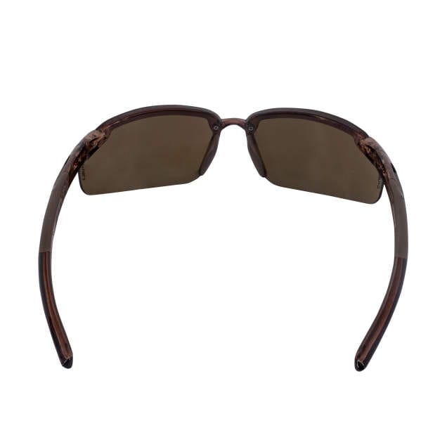 Crossfire ES5 Safety Glasses with Crystal Brown Frame and HD Brown Flash Mirror Lens Inside Lens View