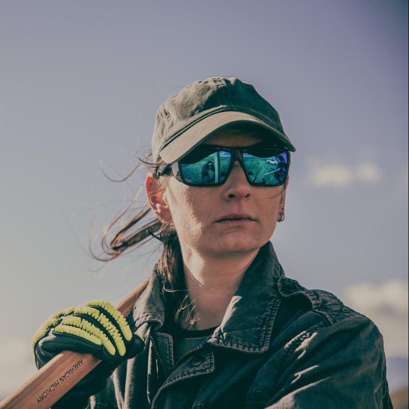 MCR Safety Swagger SR2 Safety Glasses Black with Blue Diamond Polarized Lenses