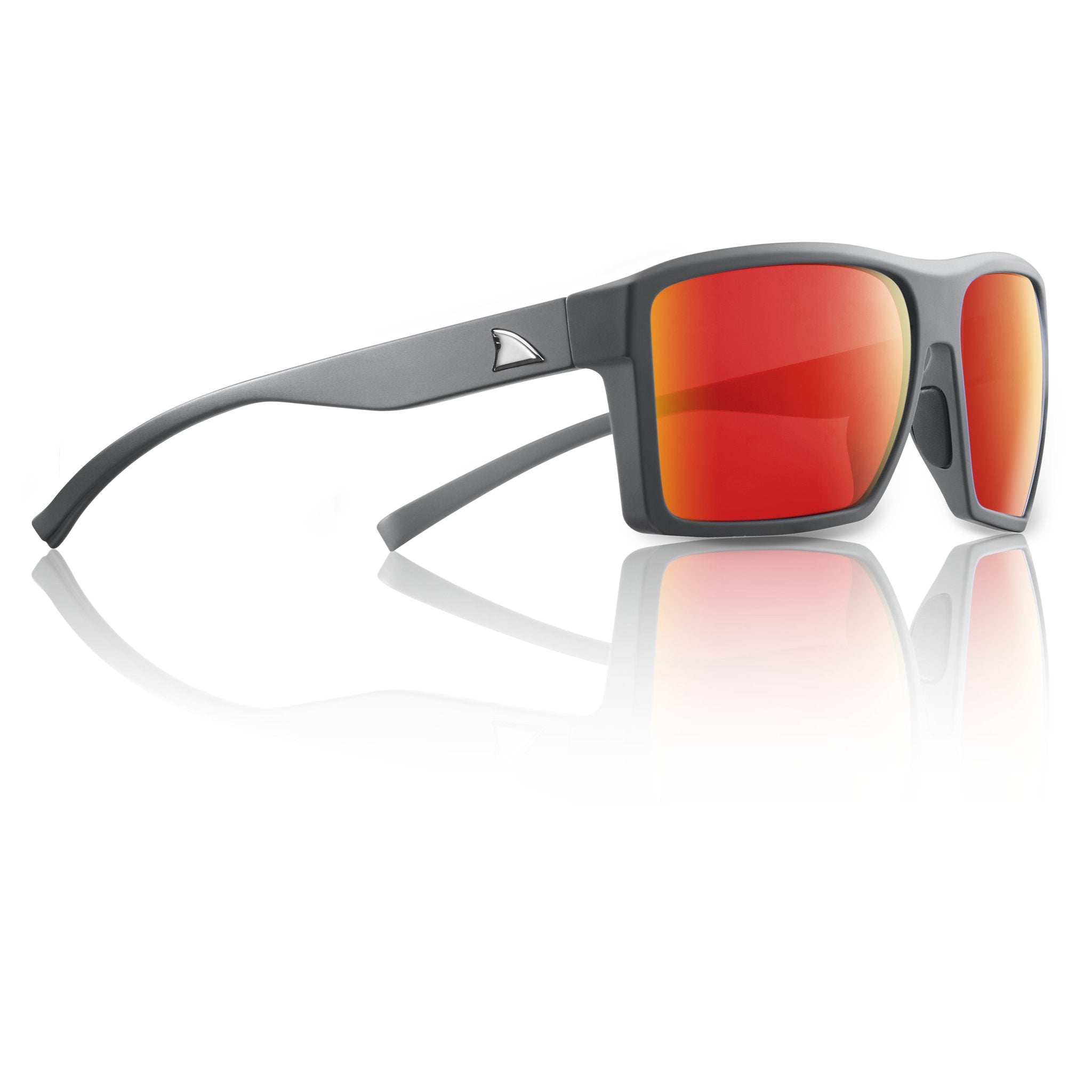 RedFin Nunley Edition Polarized Fishing Sunglasses-2405-Matte Gray - Hull Red-Safety Glasses USA-1