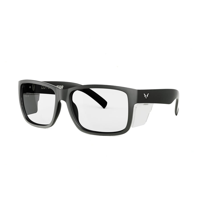 CO Eyewear Oiler Z87+ Safety Glasses with Matte Black Frame with Clear Lenses and Side Shields
