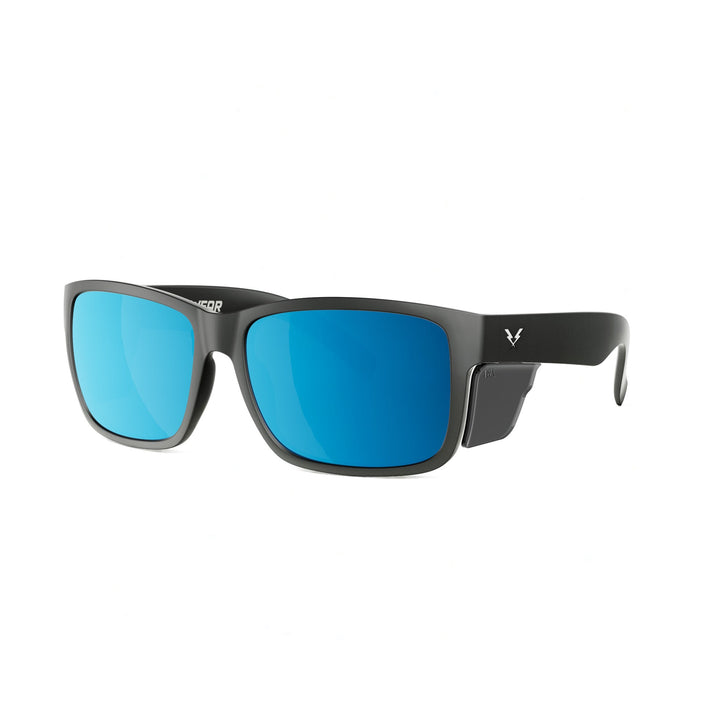 CO Eyewear Oiler Z87+ Safety Glasses with Matte Black Frame with Blue Polarized Lenses
