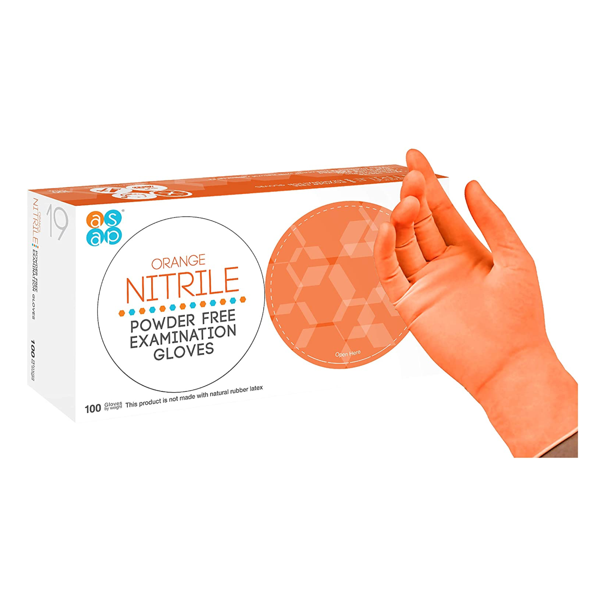 ASAP Orange Nitrile Gloves - Exam Grade, Powder Free (5 Mil), 1,000 Gloves-Safety Glasses USA-1