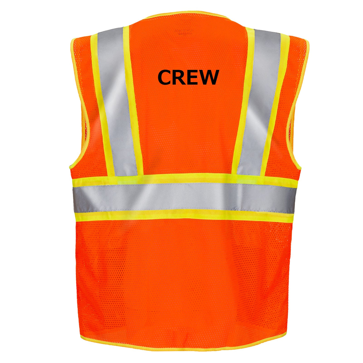 Jorestech Printed Hi-Vis Two-Toned Mesh Safety Vest with 2” Reflective Strips and Pockets - Orange