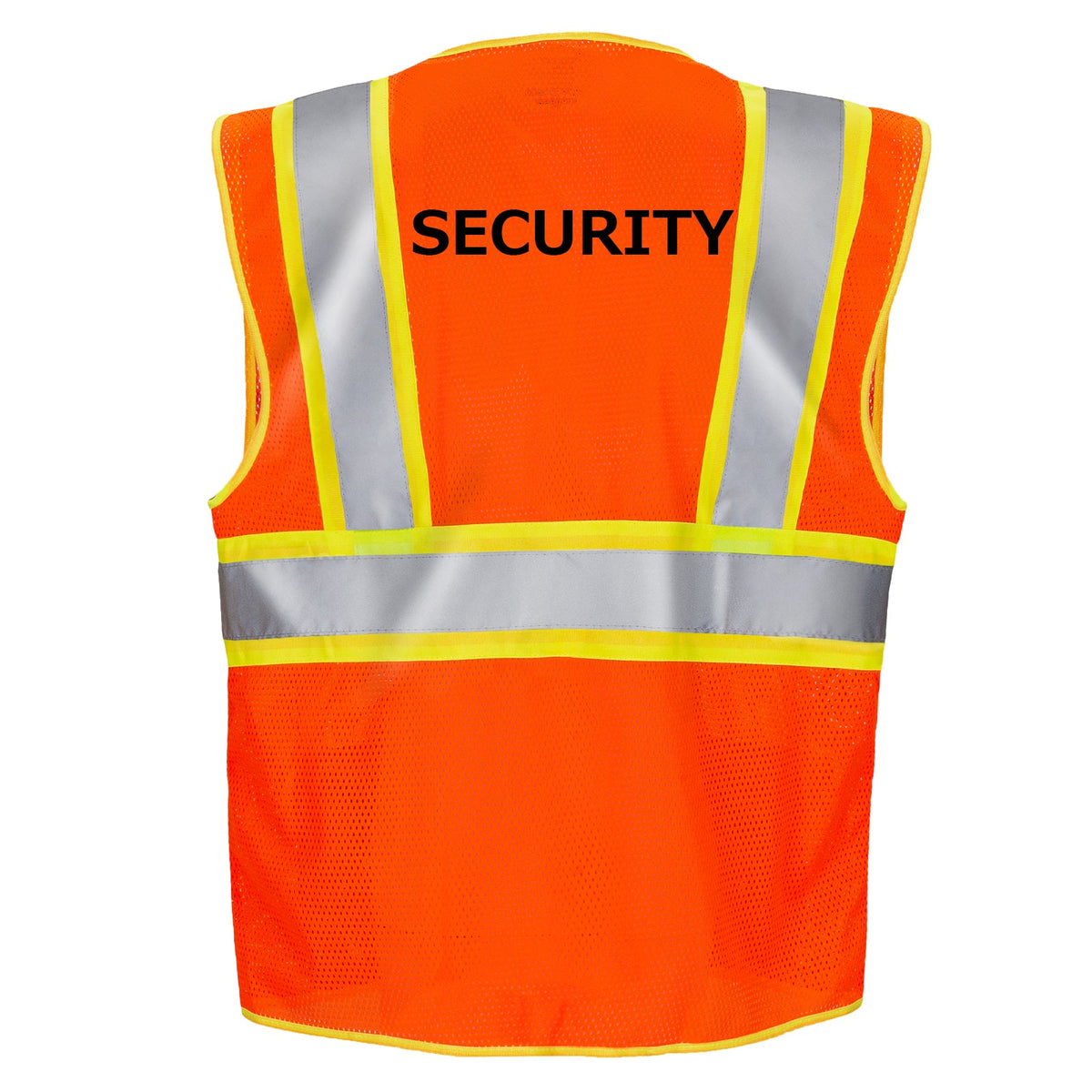 Jorestech Printed Hi-Vis Two-Toned Mesh Safety Vest with 2” Reflective Strips and Pockets - Orange