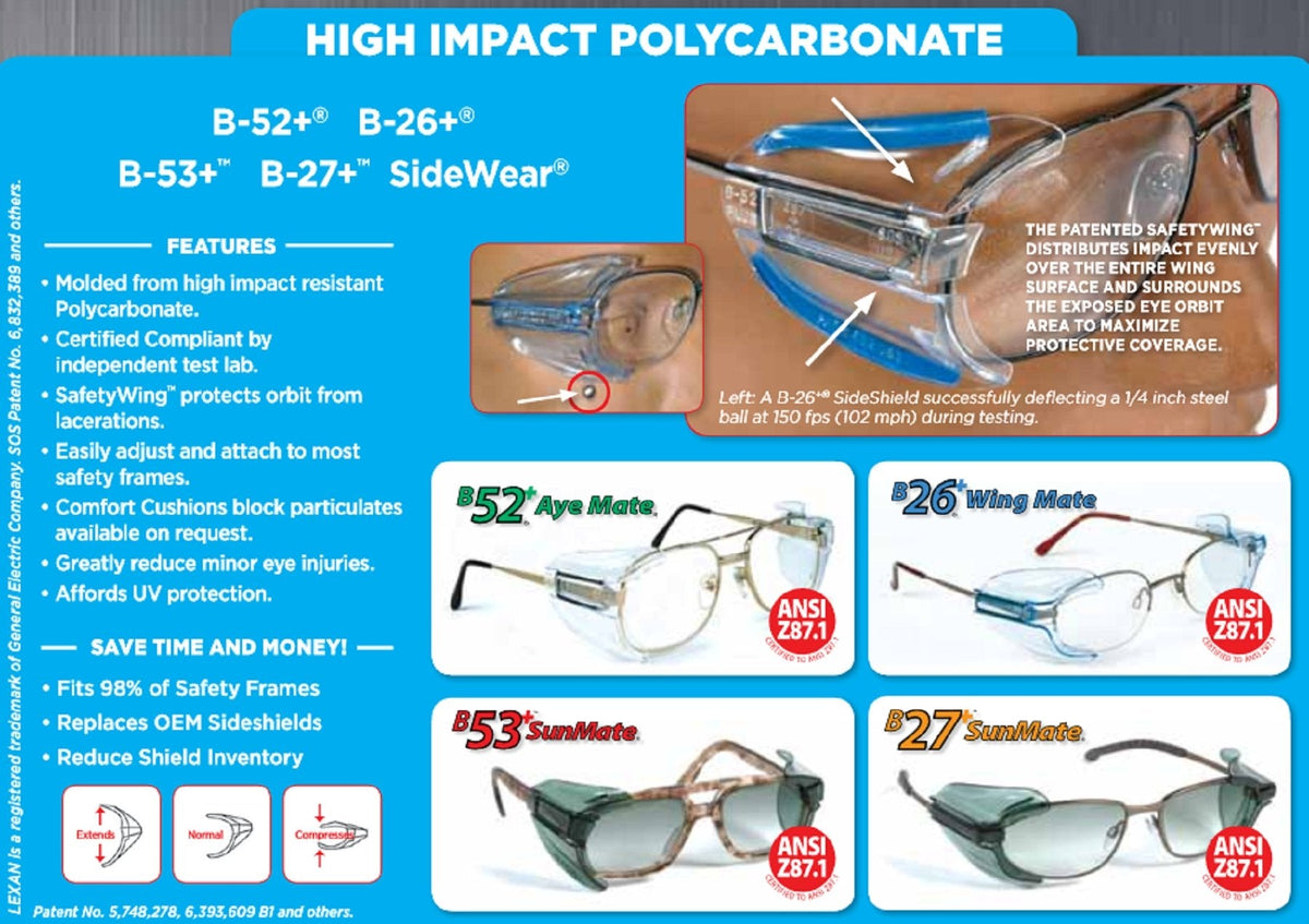 Safety Optical B-52 Aye Mate Universal Sideshield Large (One Pair)