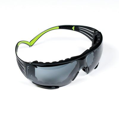 3M SecureFit Safety Glasses SF402AF-FM Foam Padded with Gray Anti-Fog Lenses Left Front Temple