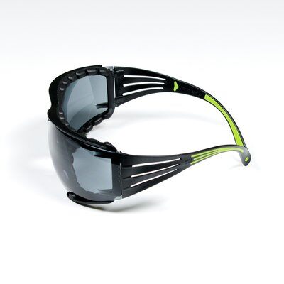 3M SecureFit Safety Glasses SF402AF-FM Foam Padded with Gray Anti-Fog Lenses Left Temple