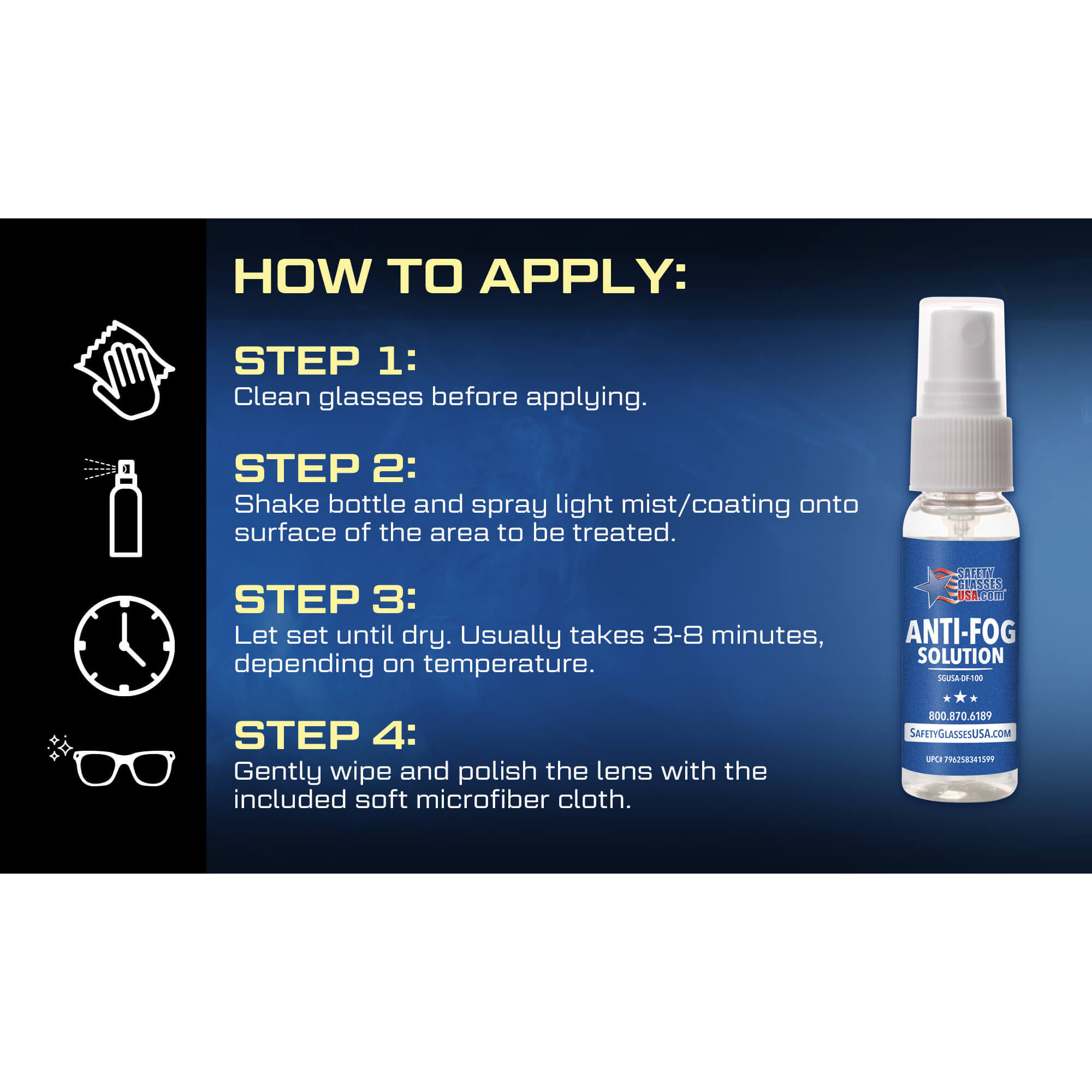 Safety Glasses USA DEFOGIT Anti-Fog Spray Kit For Glasses Made In USA-SGUSA-DF100-Safety Glasses USA-4