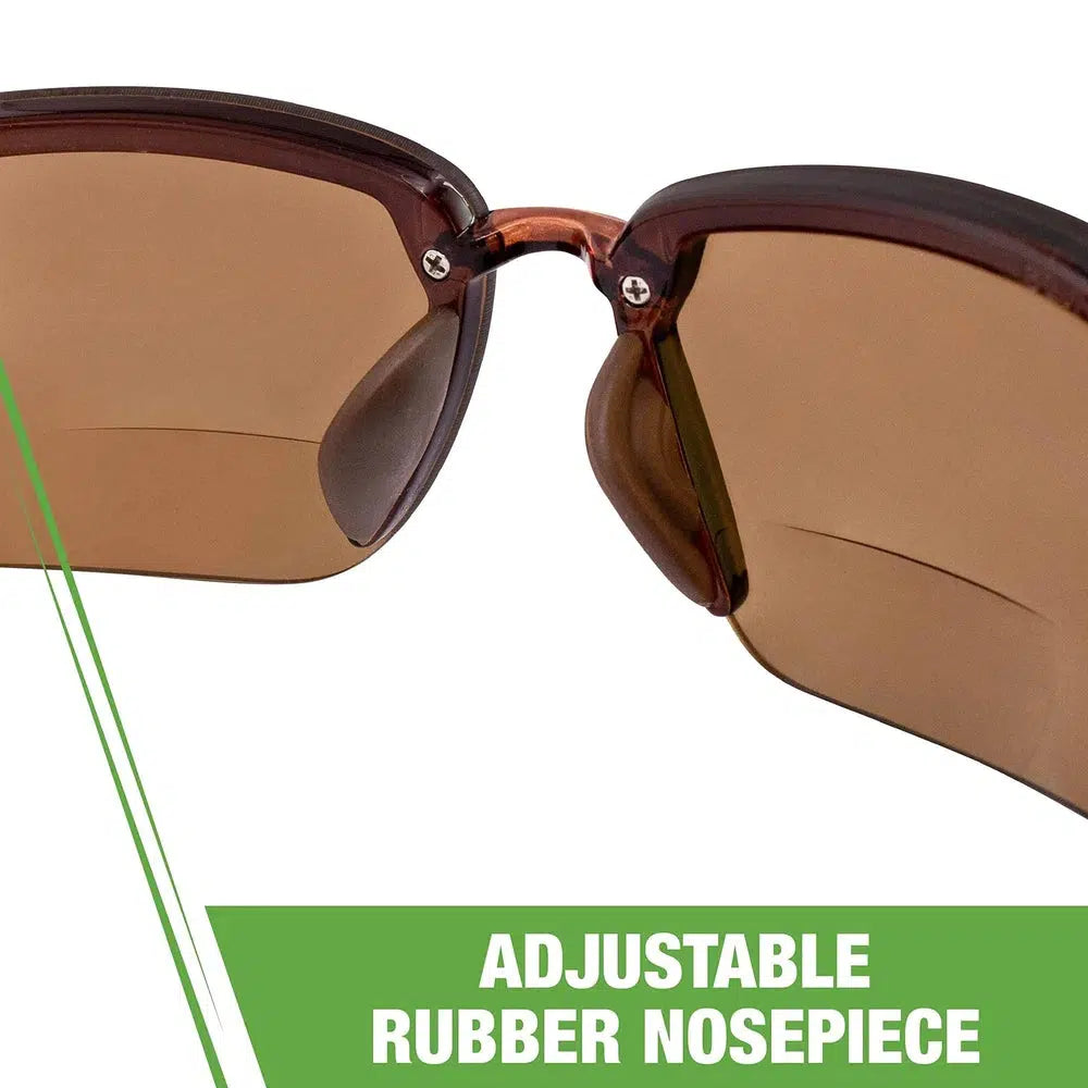 Crossfire ES5 Bifocal Safety Glasses with Crystal Brown Frame and HD Brown Lens--Safety Glasses USA-5