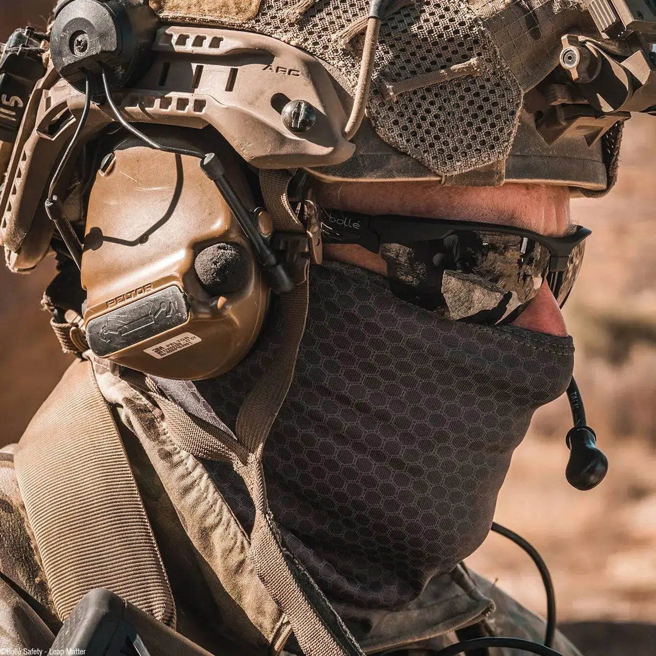 Bolle Tryon BSSI Ballistic Safety Glasses worn on a mission