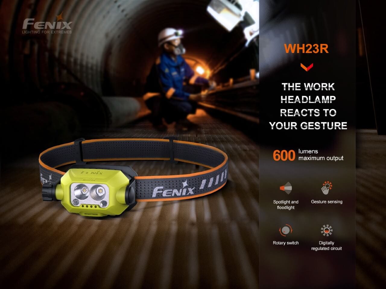 Fenix WH23R Gesture Sensing Industrial LED Headlamp-sku-44862580687144-Safety Glasses USA-3