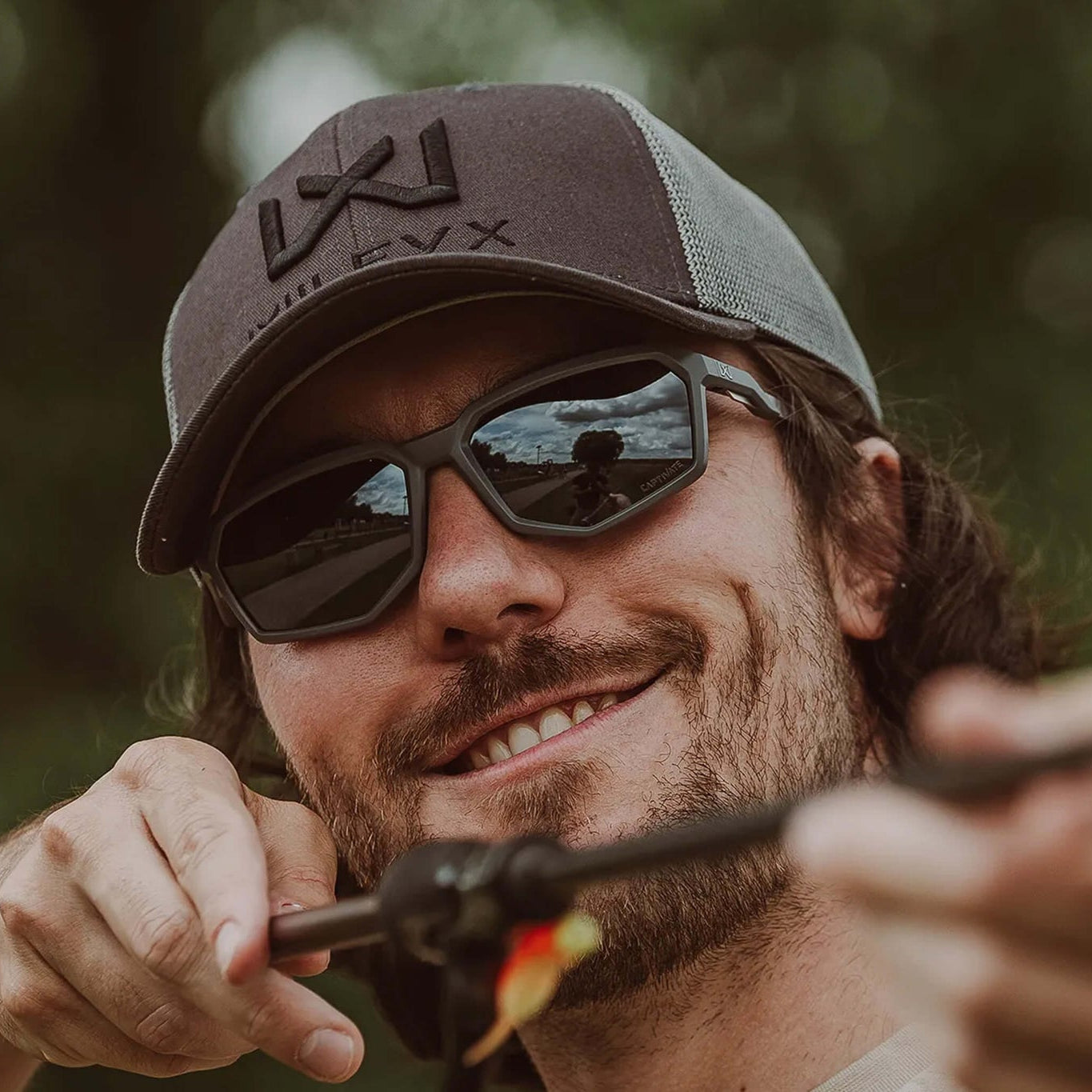 Sportsman wearing Wiley X Recon Safety Glasses