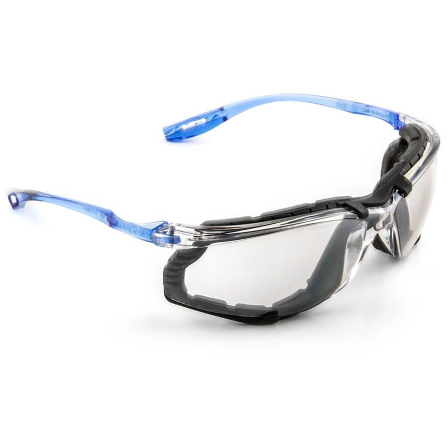 3M Virtua CCS Safety Glasses with Blue Temples Foam Gasket and Indoor/Outdoor Anti-Fog Lens