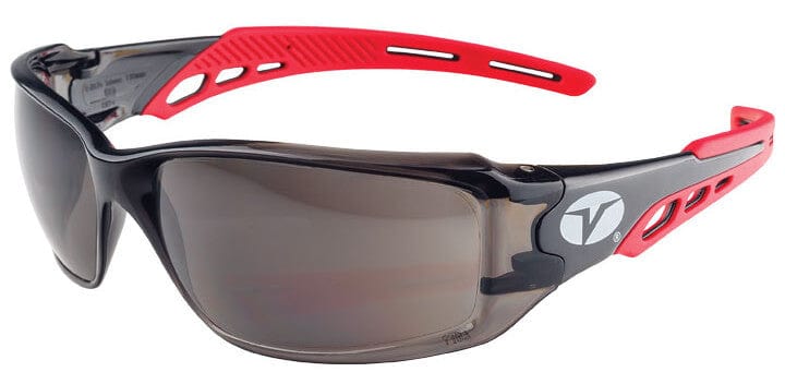 Encon Veratti Brio Safety Glasses with Red Frame and Gray ENFOG Anti-Fog Lens