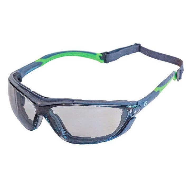 Encon Veratti Primo Foam-Padded Safety Glasses/Goggles with Gray/Green Frame and Light Gray Anti-Fog Lens