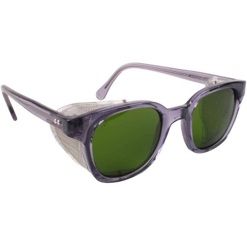 Bouton Traditional Safety Glasses with Translucent Smoke Frame, Wire Mesh Sideshields and IR 3.0 Lens